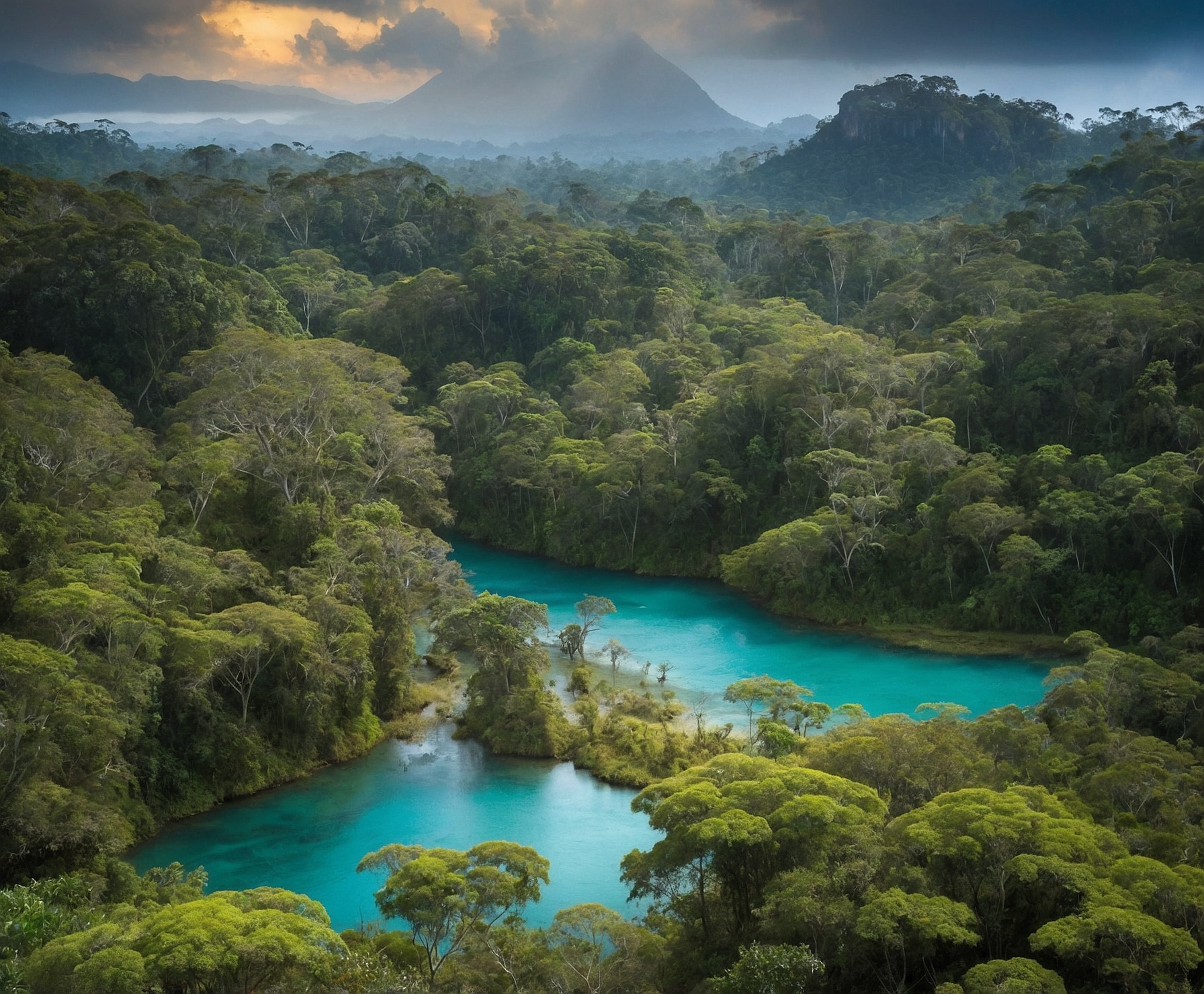 Escena de aventura en la selva amazónica